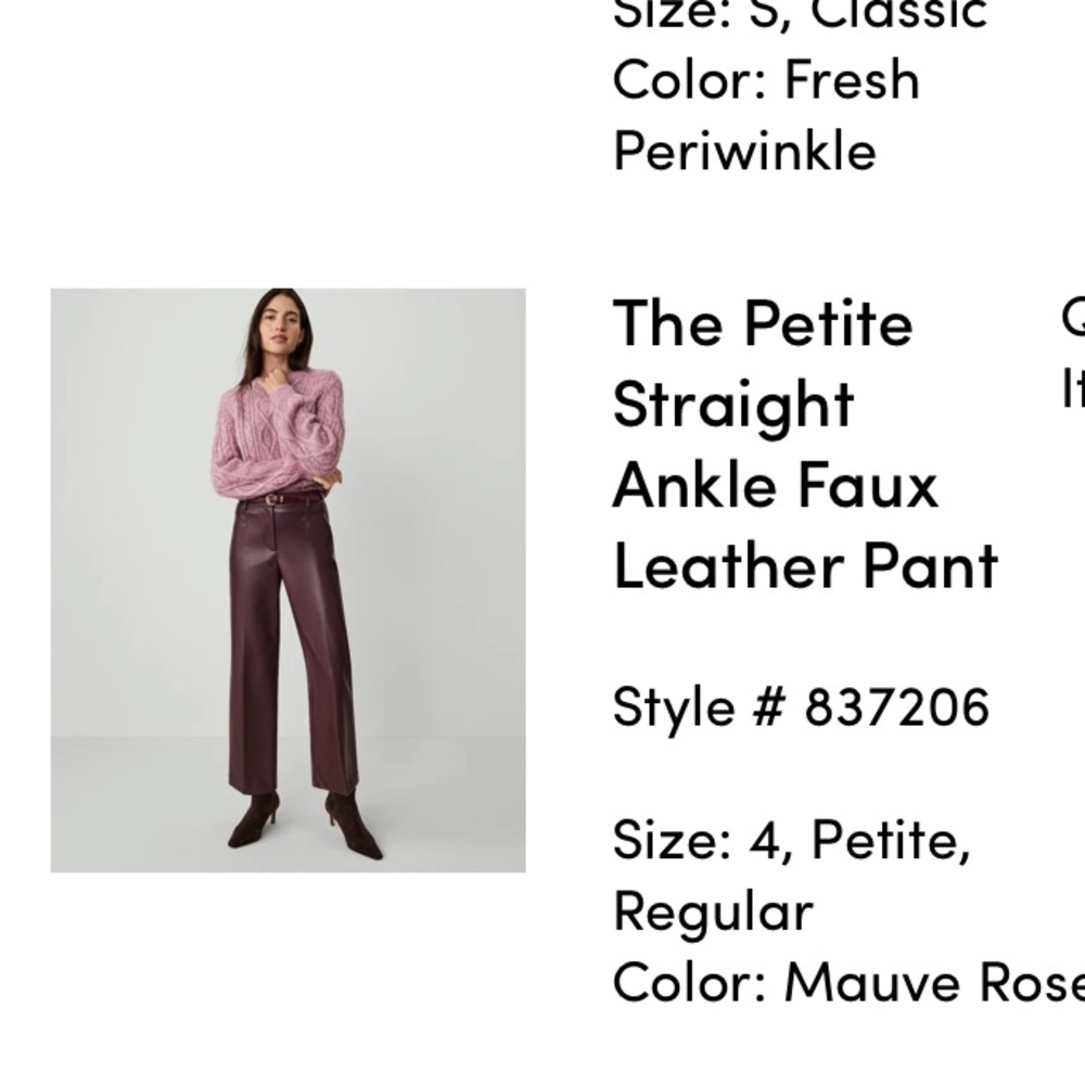 Ann Taylor faux leather pants - Picture 9 of 15